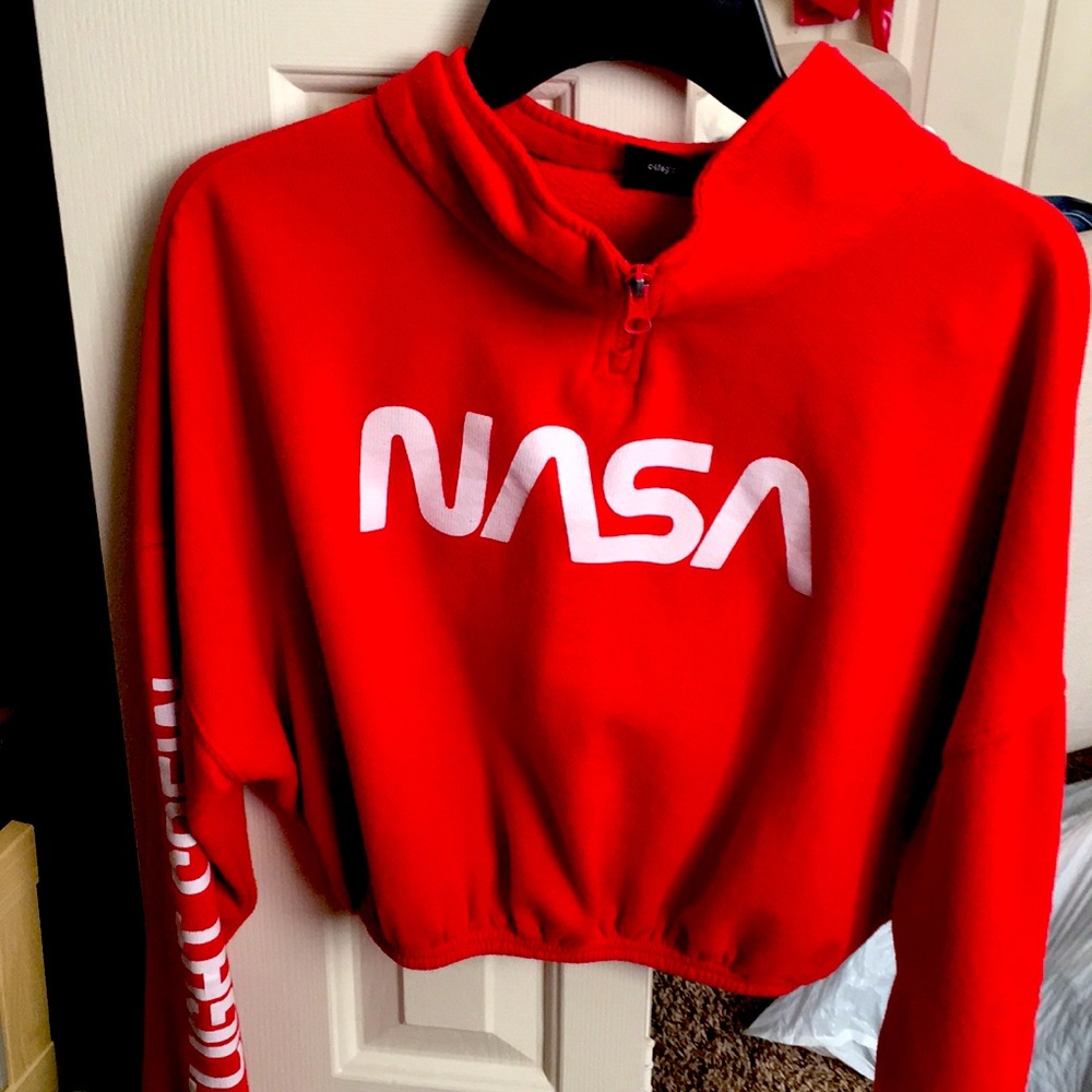 NASA Turtle neck crop top